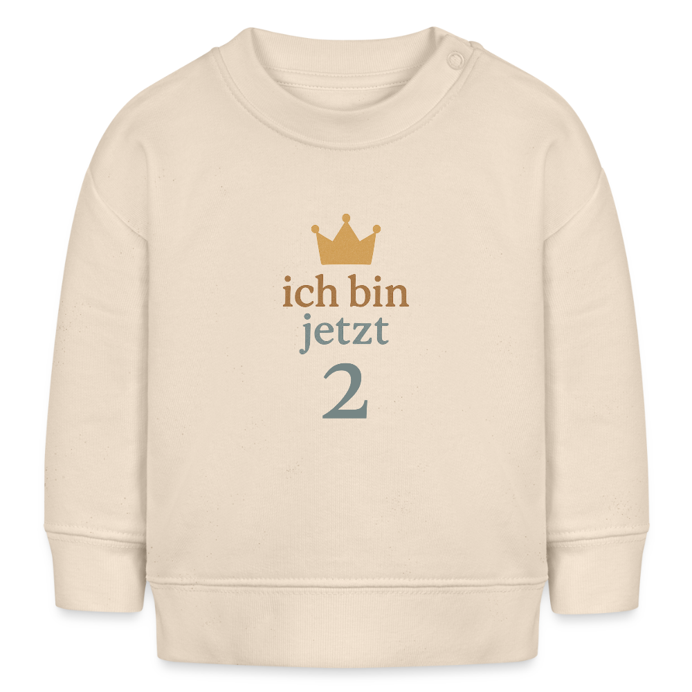 Bio Baby Pullover "ich bin jetzt zwei" - Weißgrau