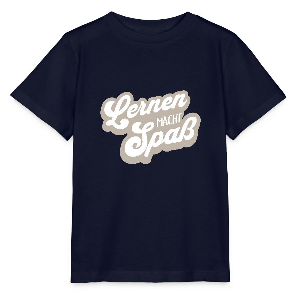 Bio Kinder T-Shirt "Lernen macht Spaß" - Navy