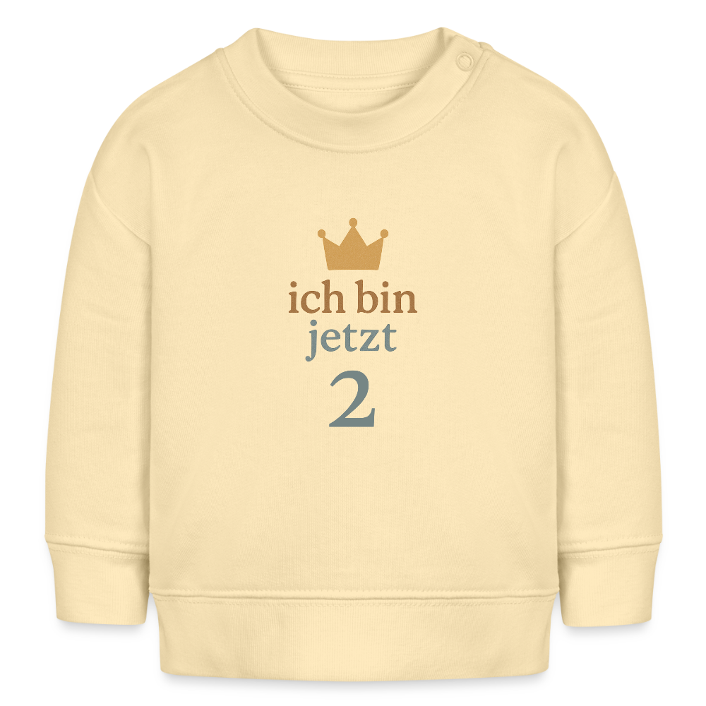 Bio Baby Pullover "ich bin jetzt zwei" - Creme