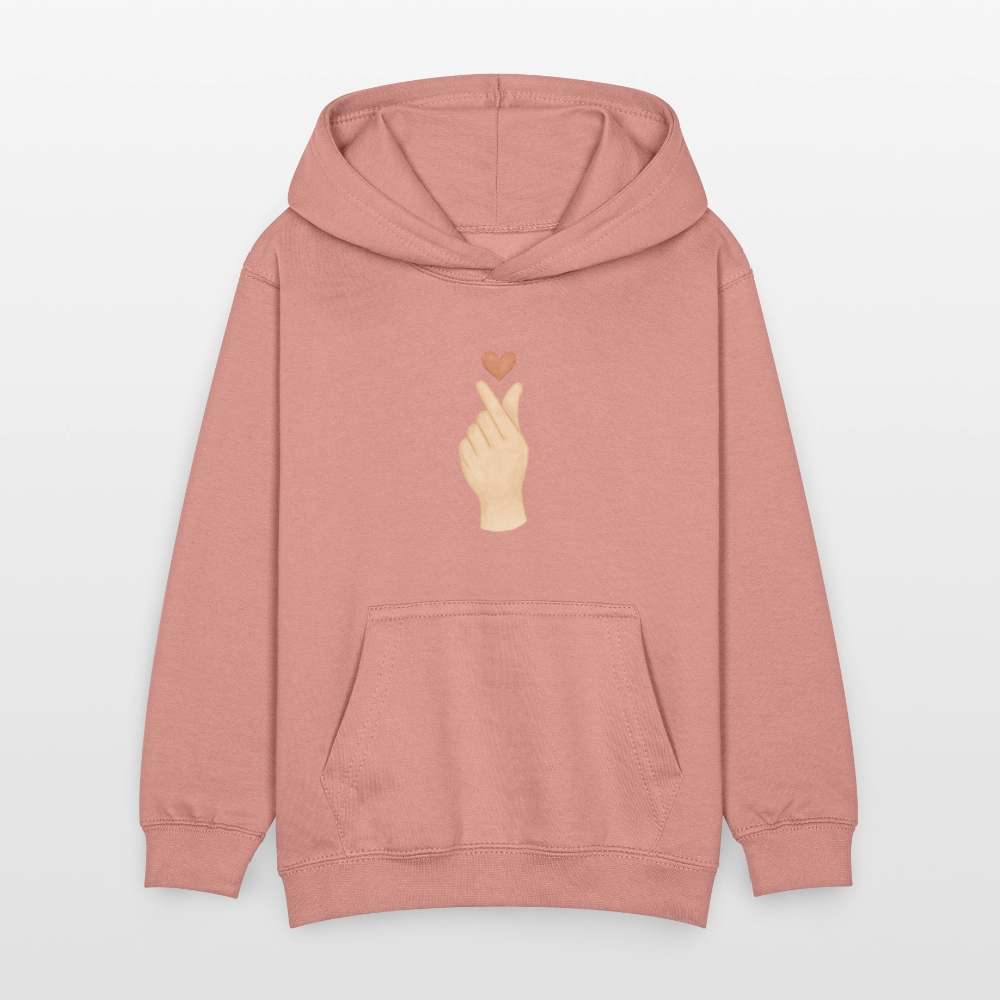 Kinder Kapuzenpullover "Herz" - Altrosa