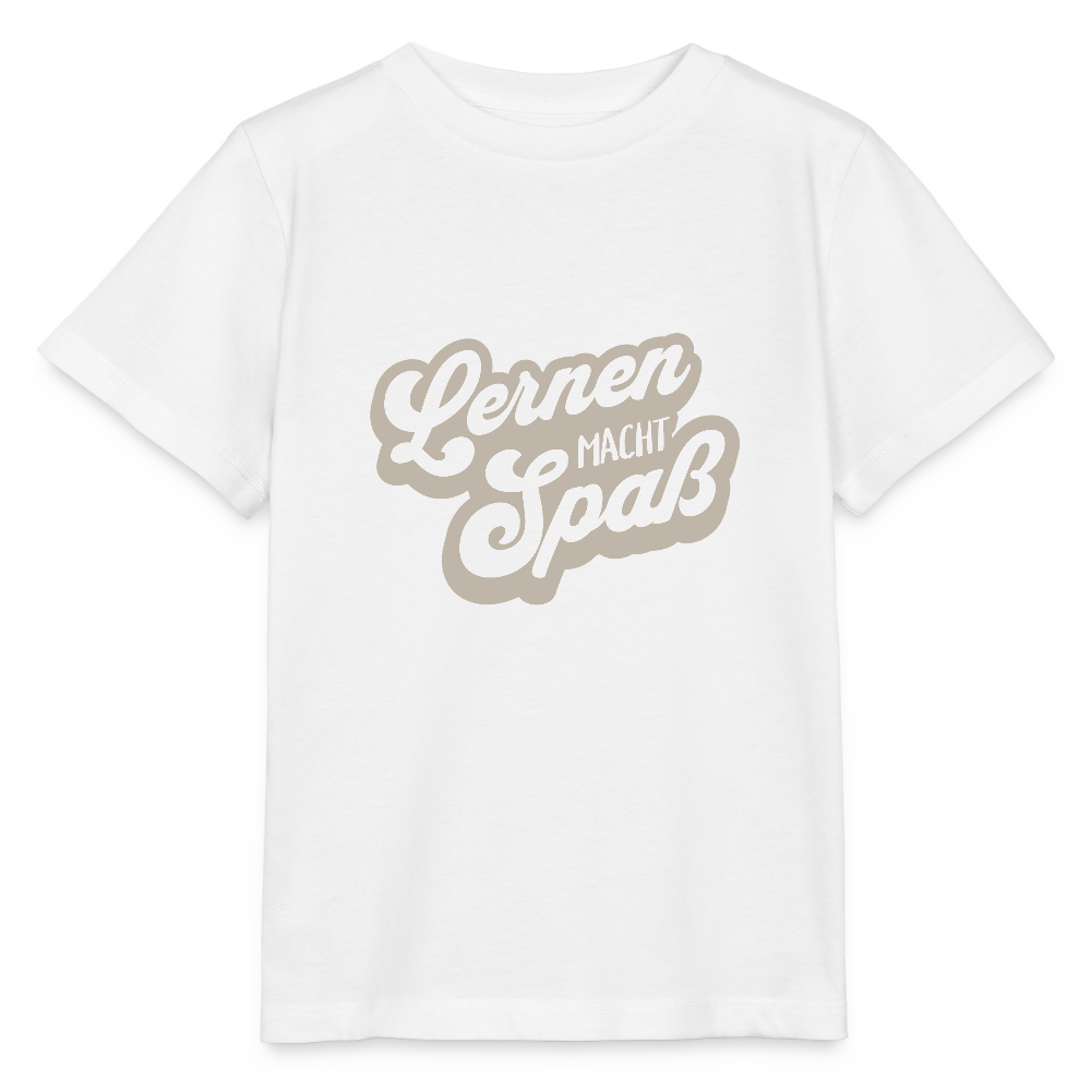 Bio Kinder T-Shirt "Lernen macht Spaß" - Weiß