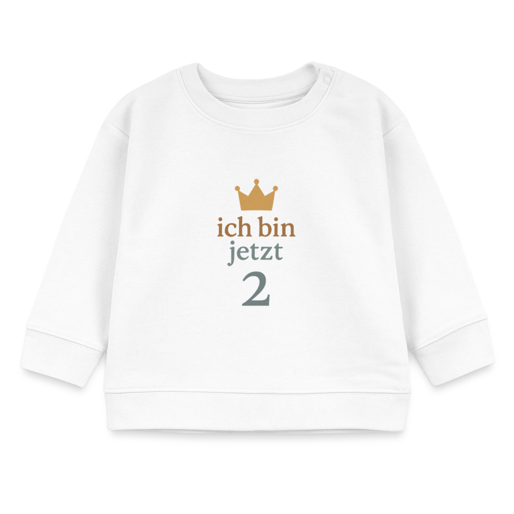 Bio Baby Pullover "ich bin jetzt zwei" - Weiß
