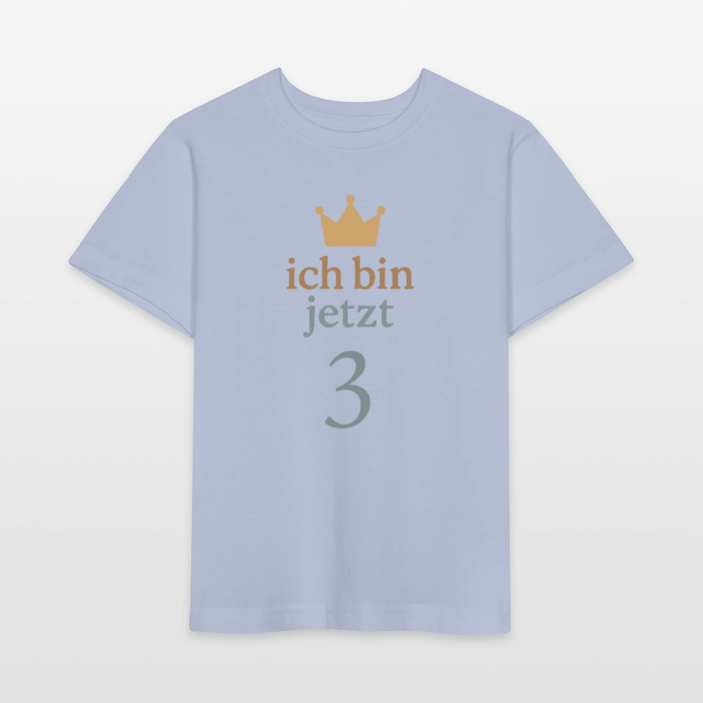 Bio Kinder T-Shirt "ich bin jetzt drei" - Lavendel-Violett