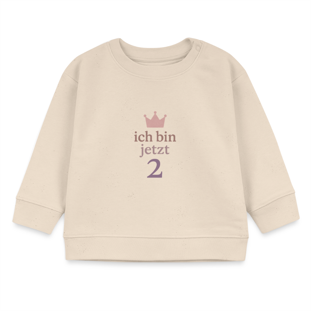 Bio Baby Pullover "ich bin jetzt zwei" - Weißgrau