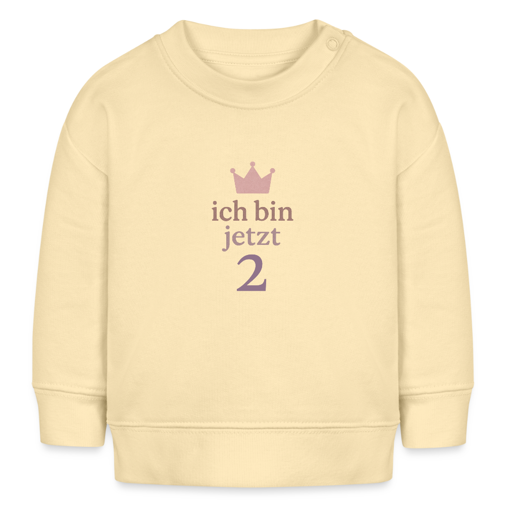 Bio Baby Pullover "ich bin jetzt zwei" - Creme