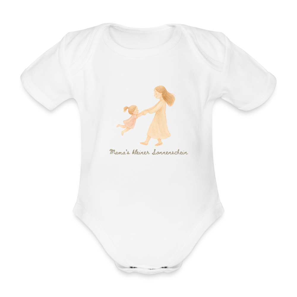 Bio Baby Kurzarm-Body "kleiner Sonnenschein" - Weiß