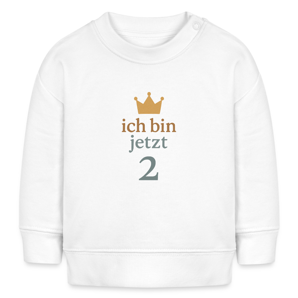 Bio Baby Pullover "ich bin jetzt zwei" - Weiß