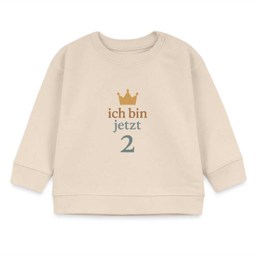 Bio Baby Pullover "ich bin jetzt zwei" - Weißgrau
