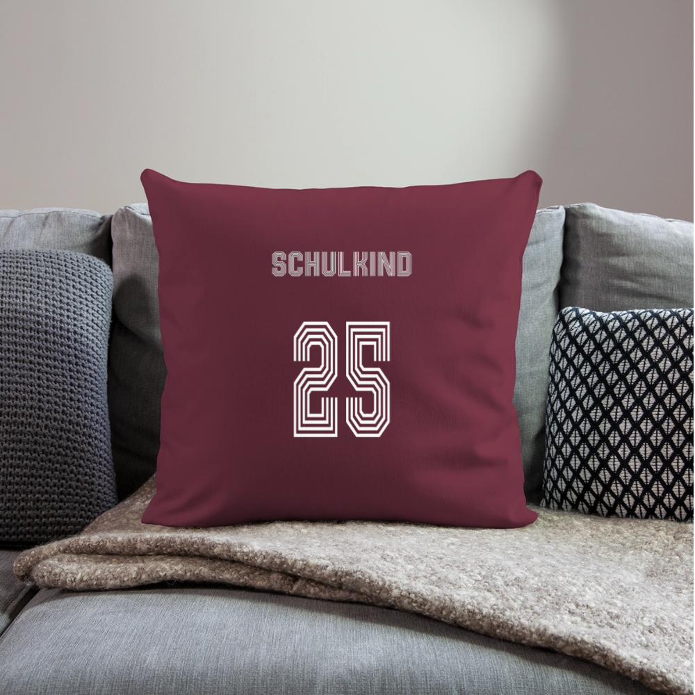 Sofakissen mit Füllung 44 x 44 cm "Schulkind 2025" - Burgunderrot