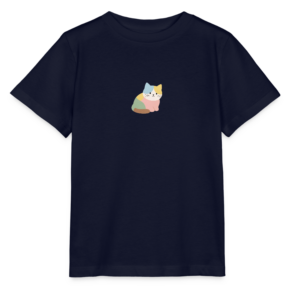 Bio Kinder T-Shirt "Katze" - Navy