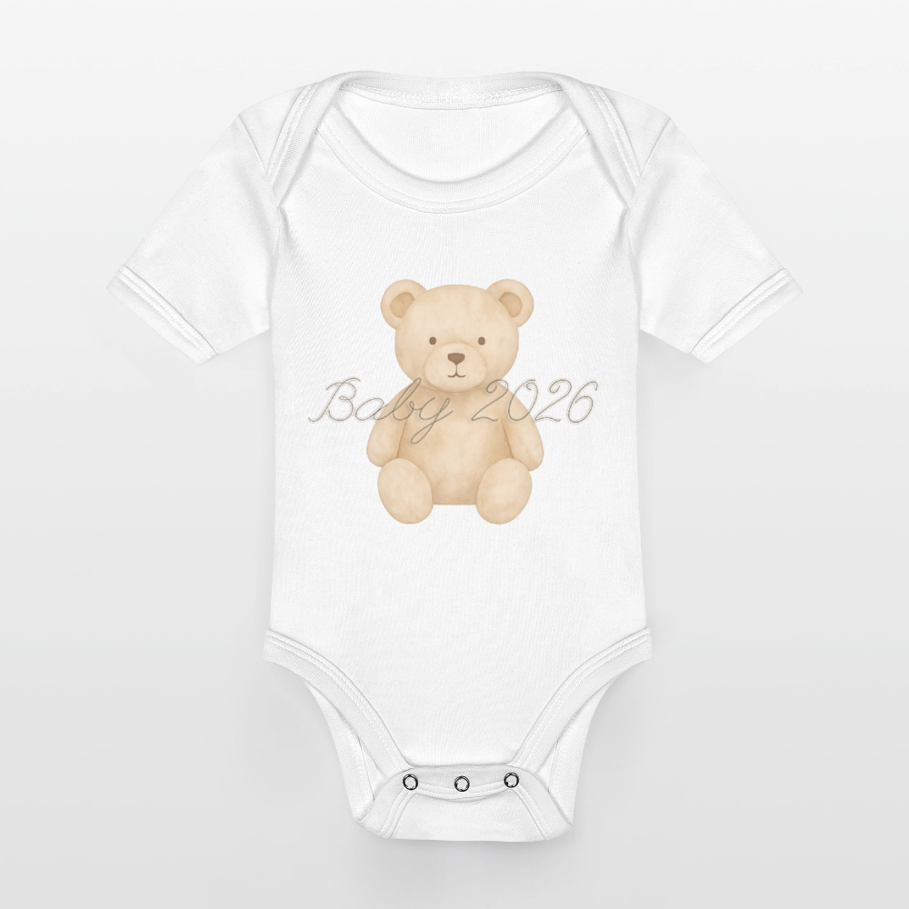 Bio Baby Kurzarm-Body "Baby 2026" - Weiß
