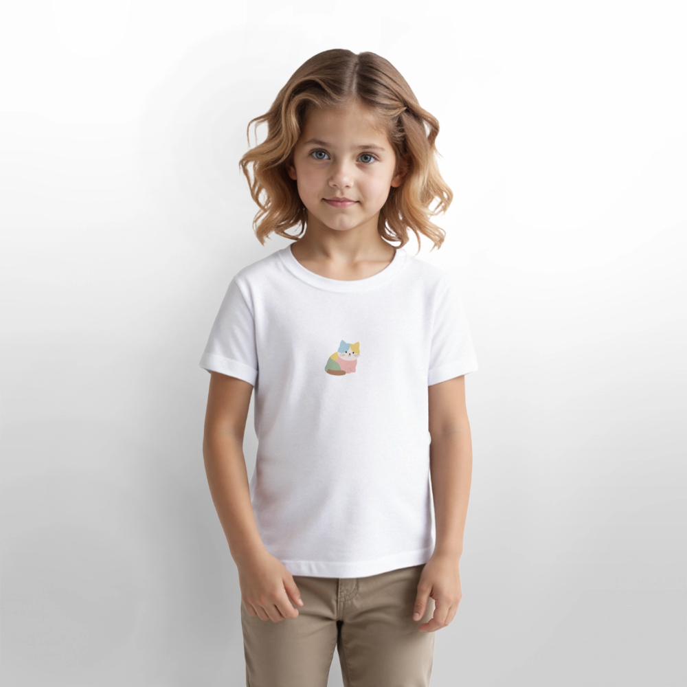 Bio Kinder T-Shirt "Katze" - Weiß