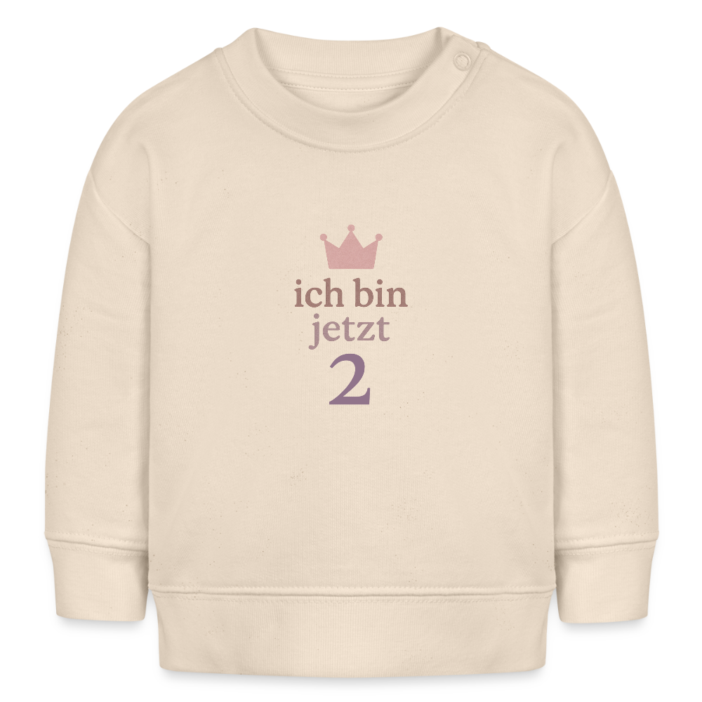 Bio Baby Pullover "ich bin jetzt zwei" - Weißgrau