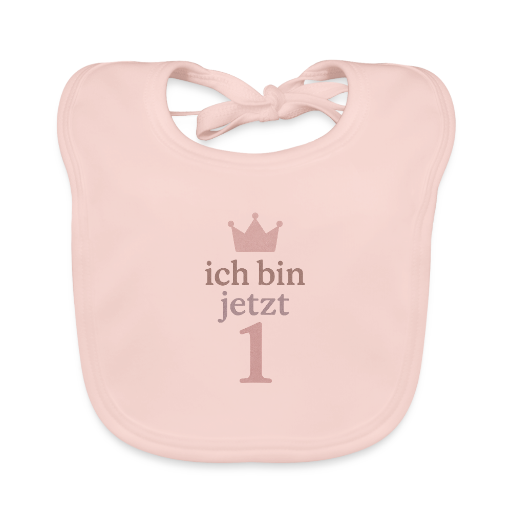 Bio Baby Lätzchen "ich bin jetzt eins" - Rose