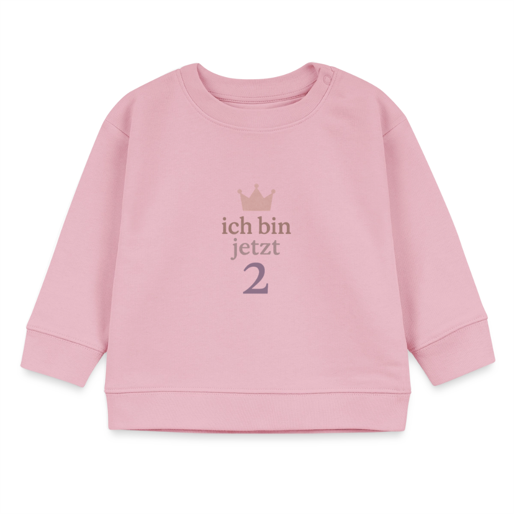 Bio Baby Pullover "ich bin jetzt zwei" - Hellrosa