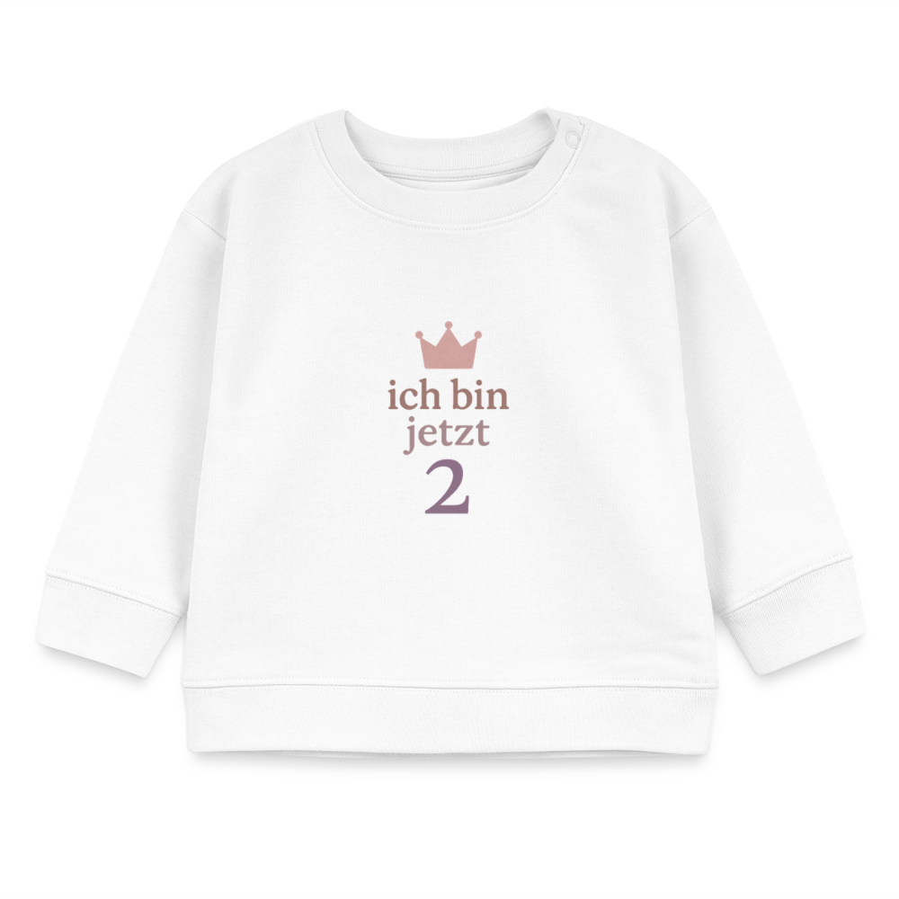 Bio Baby Pullover "ich bin jetzt zwei" - Weiß