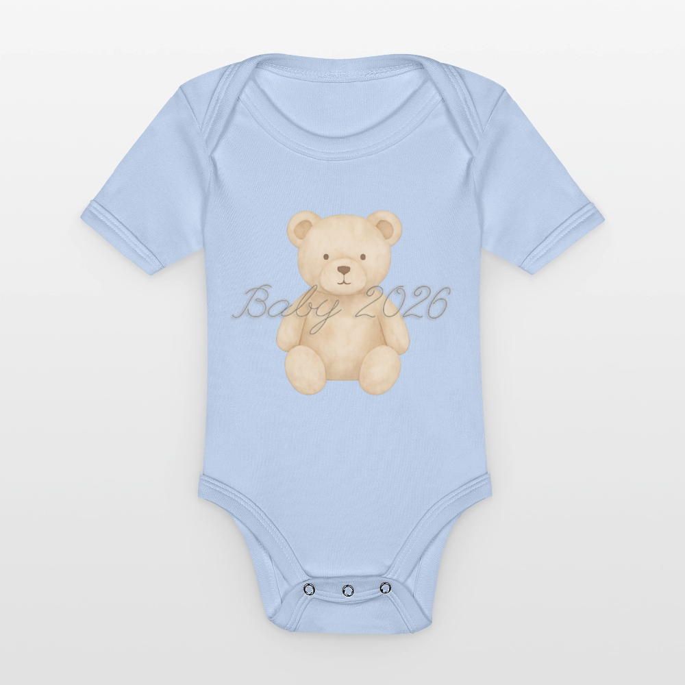 Bio Baby Kurzarm-Body "Baby 2026" - Sky