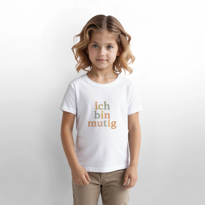 Bio Kinder T-Shirt "ich bin mutig" - Weiß