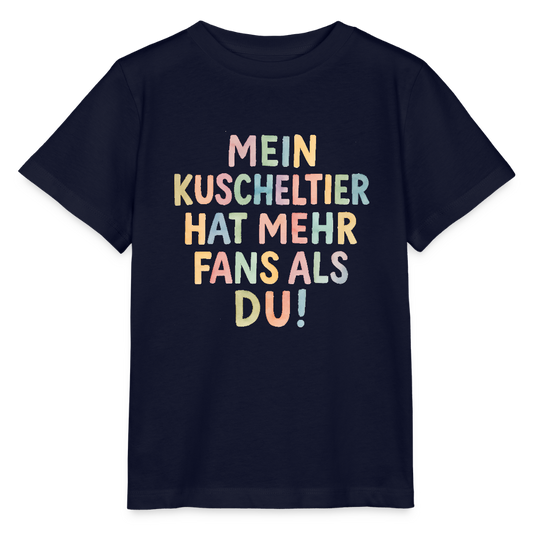 Bio Kinder T-Shirt "Mein Kuscheltier" - Navy