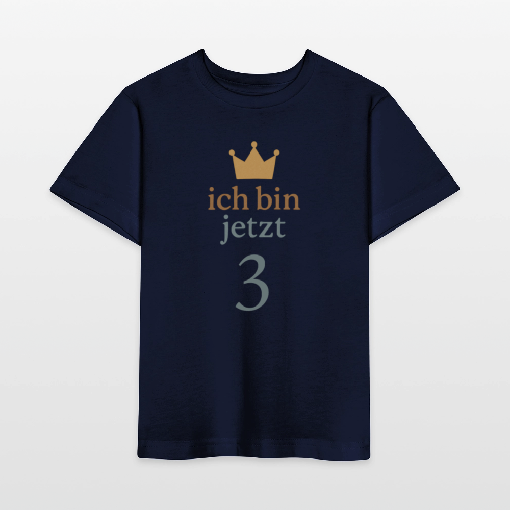 Bio Kinder T-Shirt "ich bin jetzt drei" - Navy