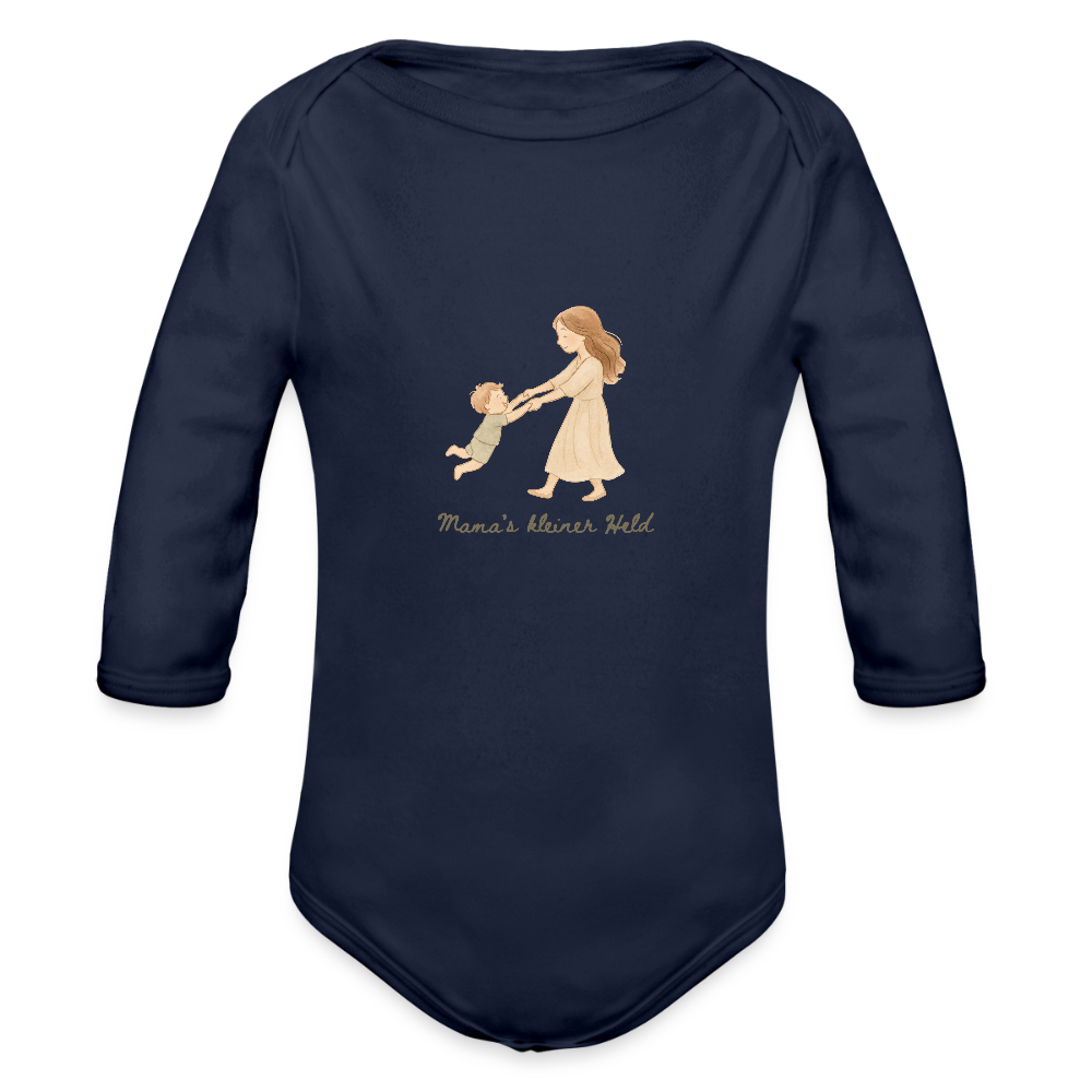 Bio Baby Langarm-Body - Dunkelnavy