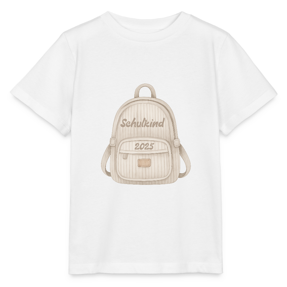 Bio Kinder T-Shirt "Schulkind 2025" - Weiß
