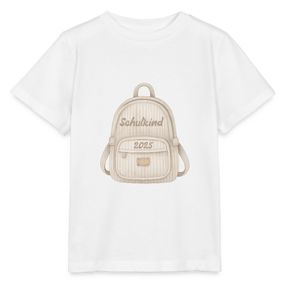 Bio Kinder T-Shirt "Schulkind 2025" - Weiß