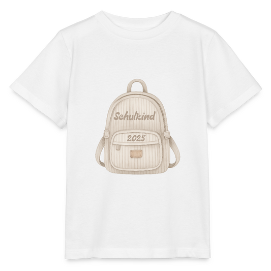 Bio Kinder T-Shirt "Schulkind 2025" - Weiß