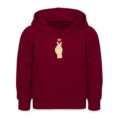Kinder Kapuzenpullover "Herz" - Bordeaux
