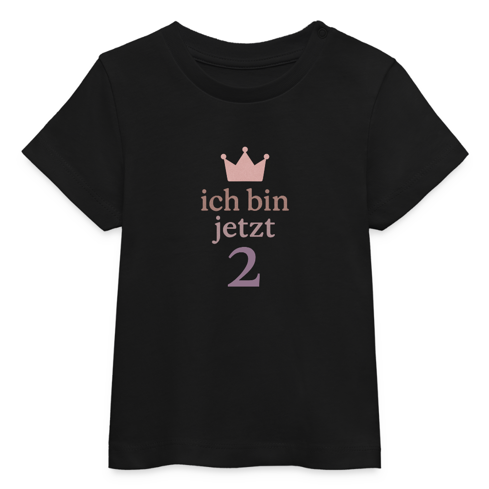 Bio Baby T-Shirt "ich bin jetzt zwei" - Schwarz