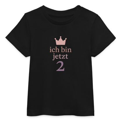 Bio Baby T-Shirt "ich bin jetzt zwei" - Schwarz