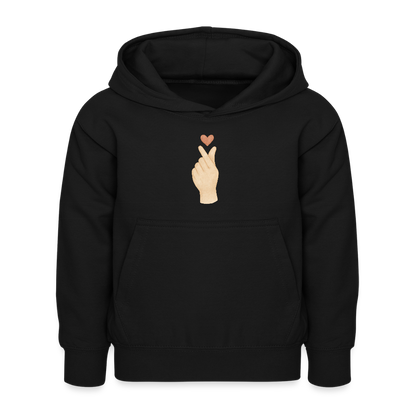 Kinder Kapuzenpullover "Herz" - Schwarz