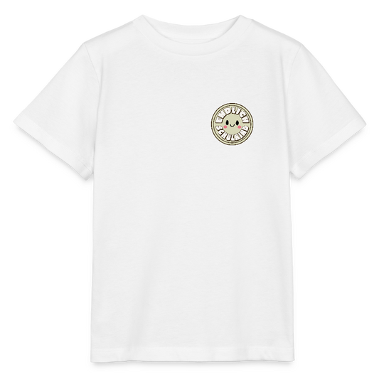 Bio Kinder T-Shirt "Endlich Schulkind Smiley" - Weiß