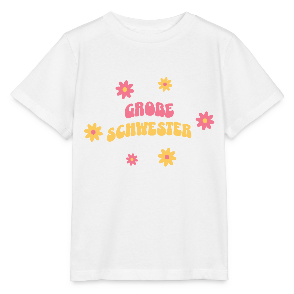Bio Kinder T-Shirt "Große Schwester" - Weiß