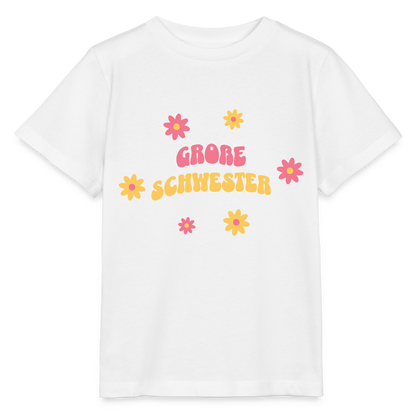 Bio Kinder T-Shirt "Große Schwester" - Weiß