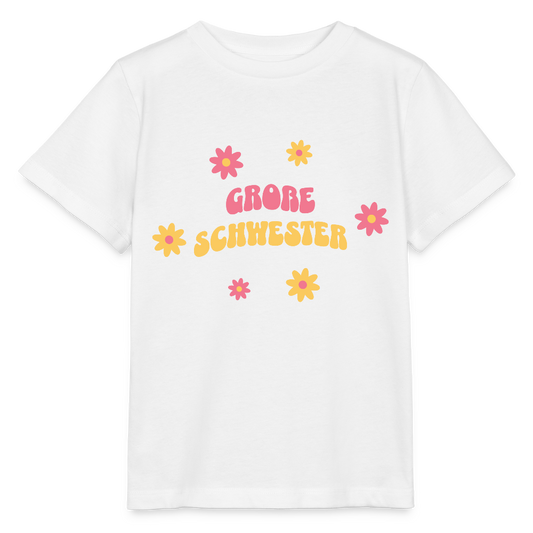 Bio Kinder T-Shirt "Große Schwester" - Weiß