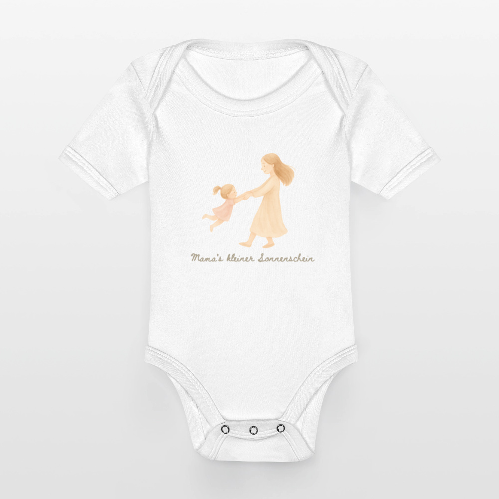 Bio Baby Kurzarm-Body "kleiner Sonnenschein" - Weiß