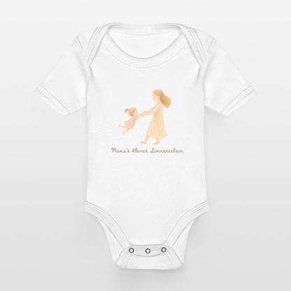 Bio Baby Kurzarm-Body "kleiner Sonnenschein" - Weiß