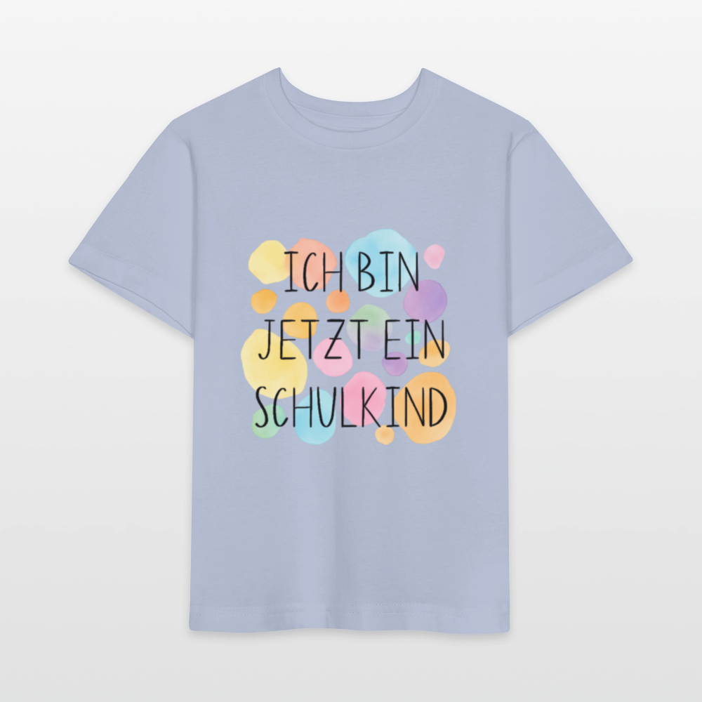 Bio Kinder T-Shirt "Ich bin jetzt ein Schulkind" - Lavendel-Violett