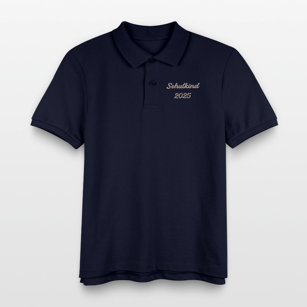 Bio Kinder Poloshirt "Schulkind 2025" - Navy