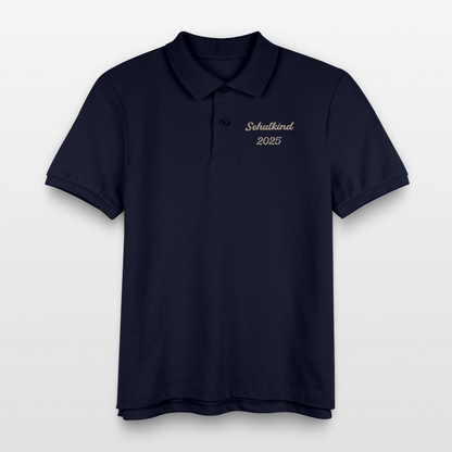 Bio Kinder Poloshirt "Schulkind 2025" - Navy
