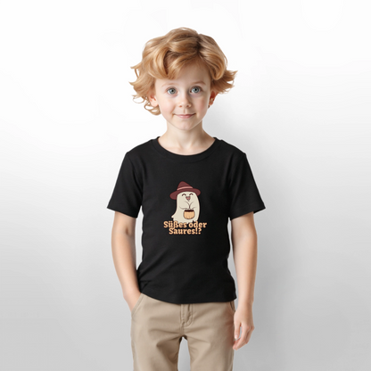 Bio Kinder T-Shirt "Süßes oder Saures?" - Schwarz