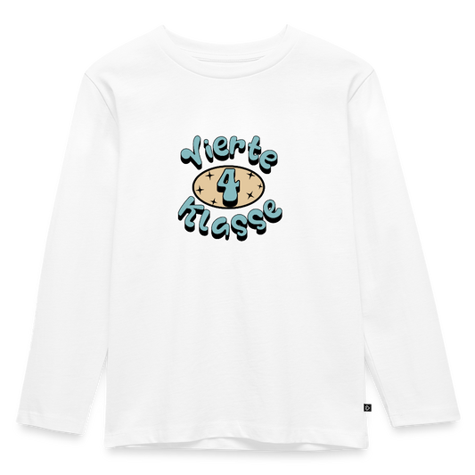 Kinder Langarmshirt "Vierte Klasse" - Weiß