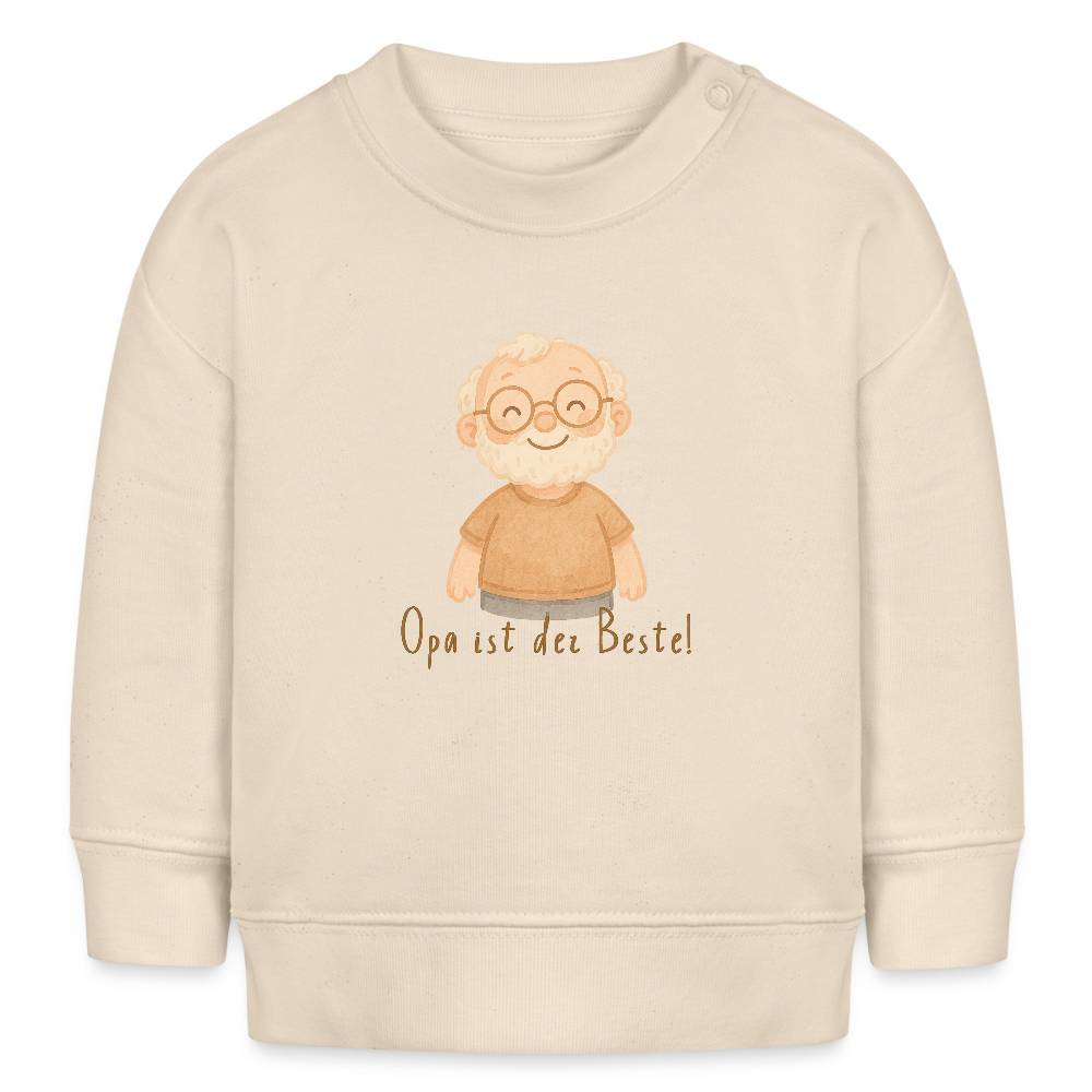 Bio Baby Pullover "Opa ist der Beste" - Weißgrau