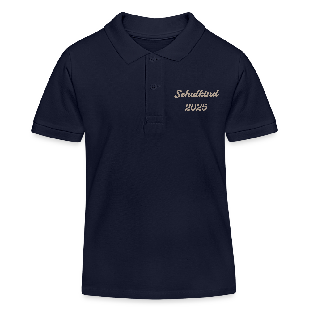 Bio Kinder Poloshirt "Schulkind 2025" - Navy