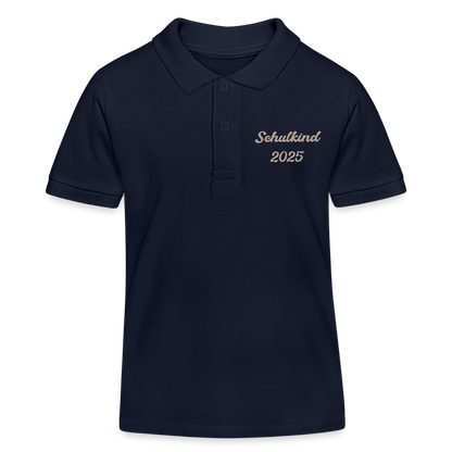 Bio Kinder Poloshirt "Schulkind 2025" - Navy