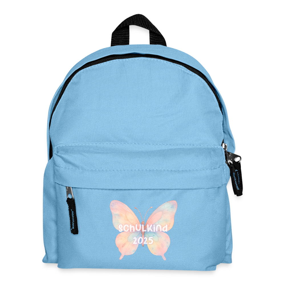 Kinder Rucksack "Schulkind 2025 Schmetterling" - Hellblau