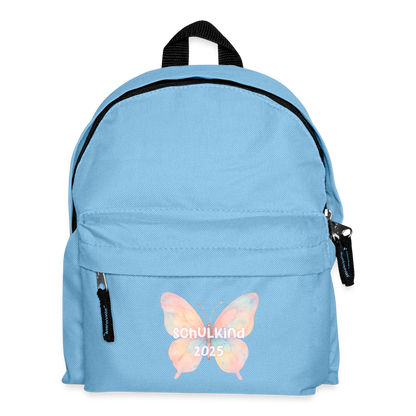 Kinder Rucksack "Schulkind 2025 Schmetterling" - Hellblau