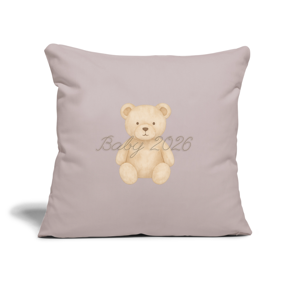 Sofakissen mit Füllung 44 x 44 cm "Baby 2026" - helles Taupe