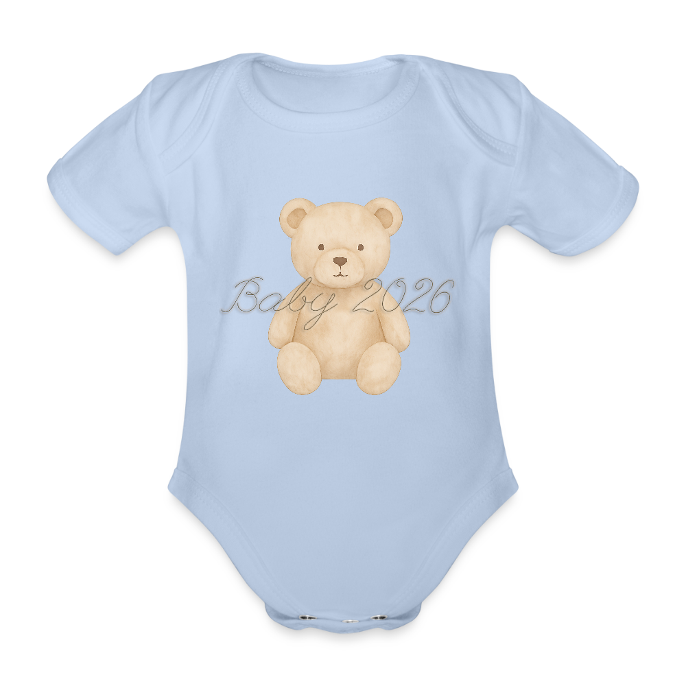 Bio Baby Kurzarm-Body "Baby 2026" - Sky